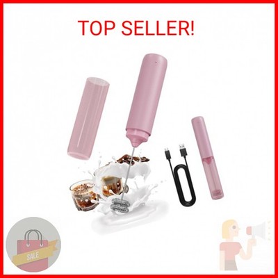 CIRCLE JOY Portable Rechargeable Milk Frother Hanheld, Dual Spring Whisk Electri