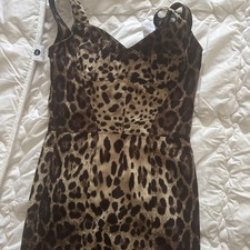 DOLCE & GABBANA Leopard Print Corset Dress IT 38 US 2 UK 6 AU 8