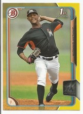 2015 Bowman Prospects Yellow Jarlin Garcia #BP148 Miami Marlins 1st Bowman