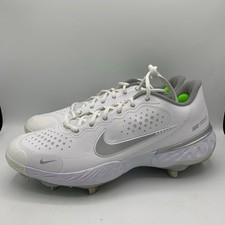 Nike Alpha Huarache Elite 3 Low Baseball Cleats Mens Size 12 White Silver
