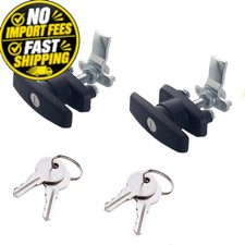 2PCS T Handle Latch Lock Keyed Alike Black Coated Compatible with