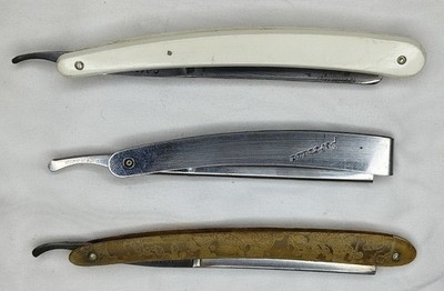 Antique Vintage Straight Razors Lot of 3 from Germany & Japan