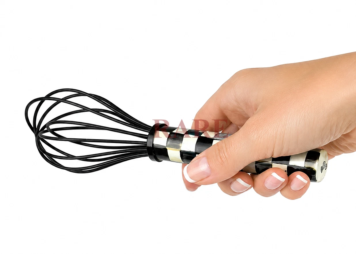 MacKenzie-Childs Enamel Courtly Check Small Whisk Black 8.25" Long New