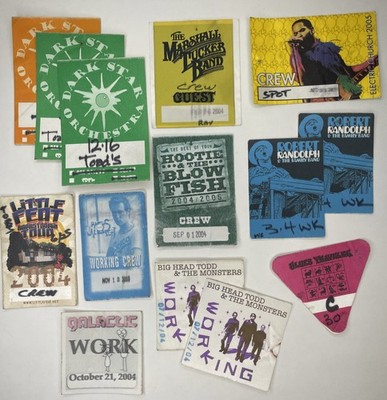 Mixed Lot Of 2000s Various Southern Rock Band Crew Backstage Working Passes Rare