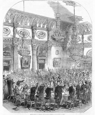 Dinner to General Sir Charles J Napier at London Tavern - Antique Print 1849