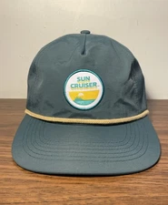 SUN CRUISER DRINK Promo Snap Back Adjustable Teal Hat Cap Rope NICE!!!