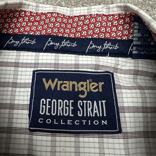 Wrangler George Strait Shirt Mens XL White Plaid Western Button Up Long Sleeve - Picture 5 of 11