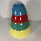 SET of 4 Vintage PYREX PRIMARY Colors NESTING MIXING BOWLS