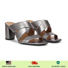 Vionic Merlot Heeled Slide Sandal, Gunmetal L...