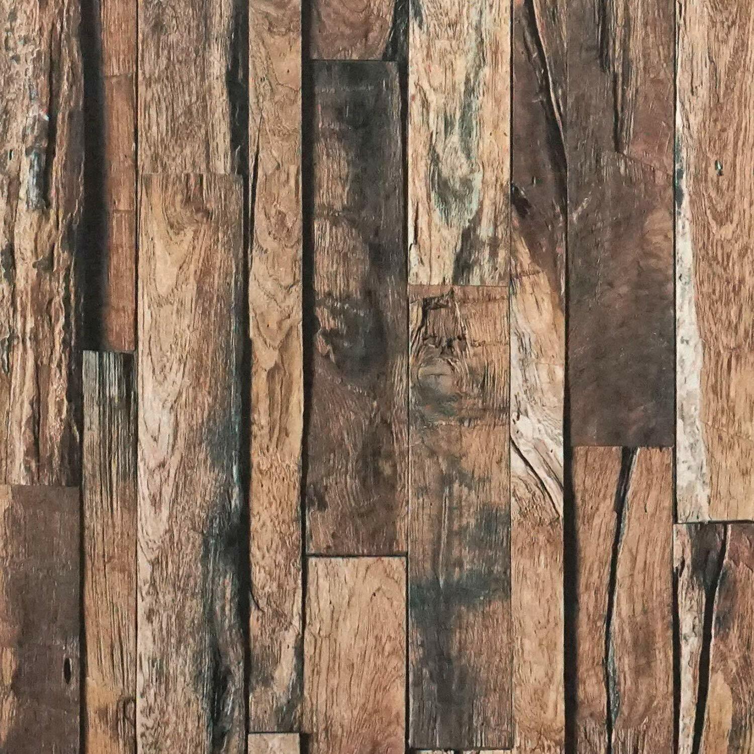 Rustic Wood Wallpaper Decor Self Adhesive Peel And Stick Film Vinyl Reclaimed For Sale Online