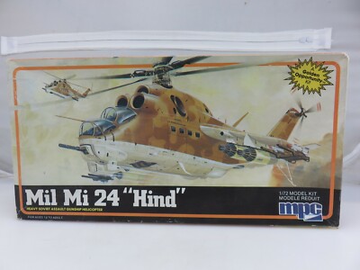 MPC Mi1 Mi 24 HIND Soviet Helicopter 1/72 Scale Model Kit 1-4409 UNBUILT 1984