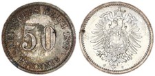 Kaiserreich 50 Pfennig 1876 C J.7 vz,rauen Stellen,Patina 118045