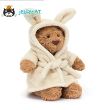 NWT Jellycat Bartholomew Bear Bathrobe Outfit Cuddly Toy With Dust Bag