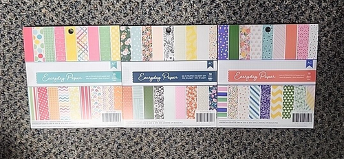 American Crafts Everyday 6X6 Paper Pad 54 sheets total - Afbeelding 1 van 4