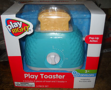 PLAY RIGHT TOASTER POP-UP ACTION 3 PIECE SET INCLUDES PLAY TOAST WORKING DIAL