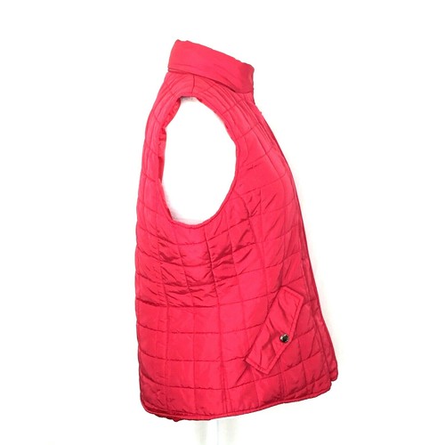 Jones New York Signature Womens Medium Vest Zippered Front Hooded Red Poly Fill - Picture 4 of 11