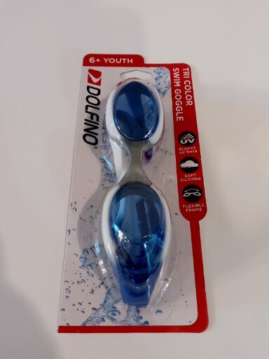 Dolfino Youth Challenger Swim Goggle Zip fit Latex free Tri Color