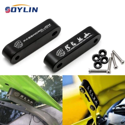 Black JDM Aluminum Billet Hood Vent Spacer Riser Kit For Honda Civic Acura - Image 1 of 4
