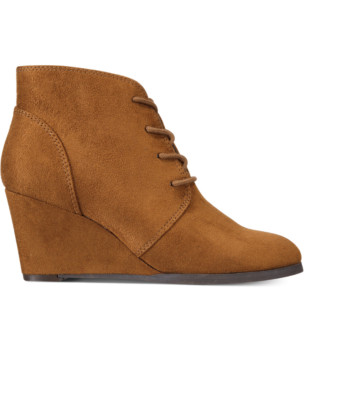 New American Rag Baylie Lace-Up Chesnut Wedge Booties Women's Size 12