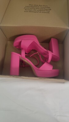 DREAM PAIR Platform High Heel for Women Chunky Round Open Toe Ankle Strap Sz 8.5