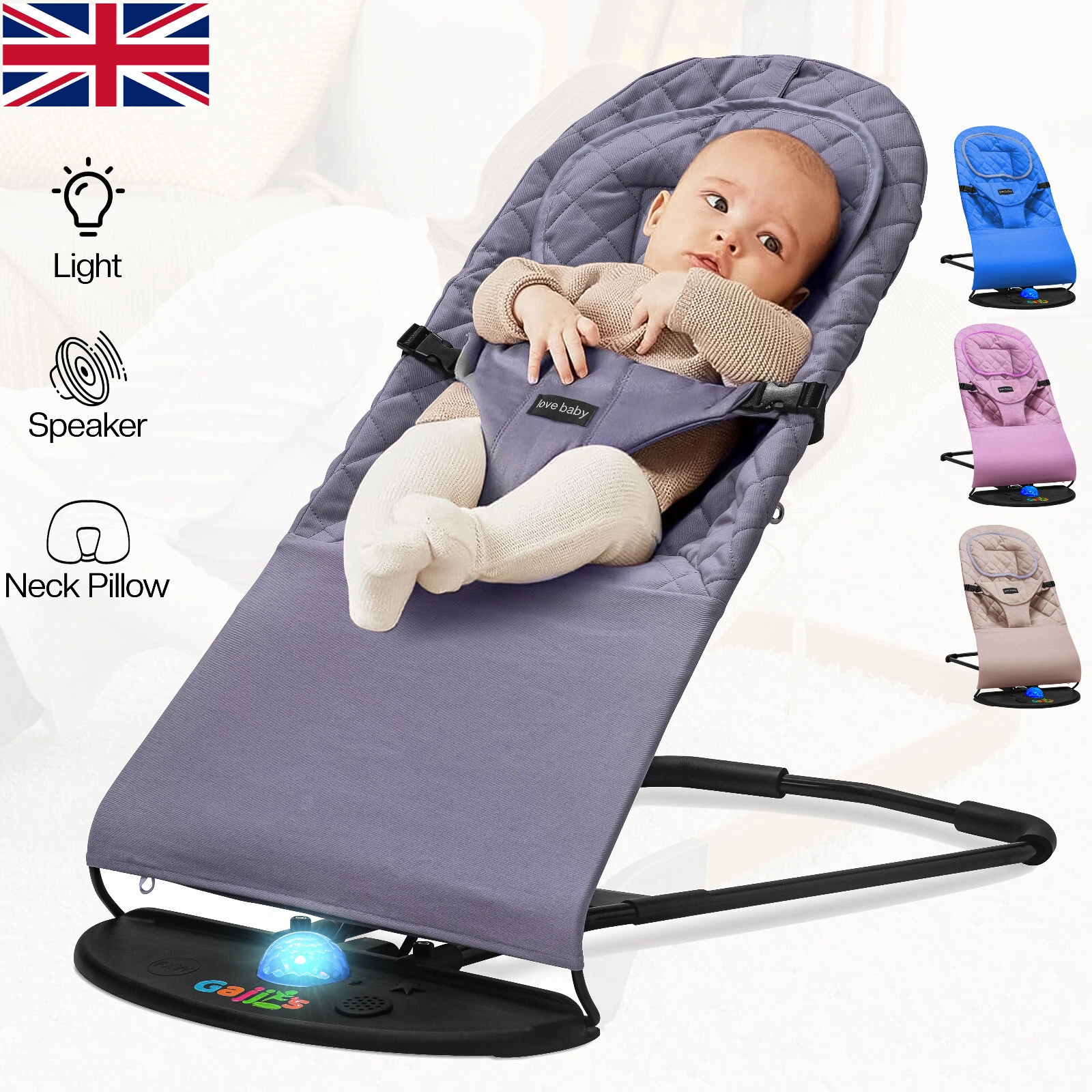 Baby Bouncer Newborn Balance Soft Durable Infant Chair Rocking Seat Foldable UK
Opens in a new windo