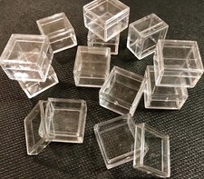 12 Mini Acrylic Display Clear Cube Case For Crafts Beads Jewelry Buttons Pills