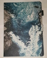 DLUGGS SLIM PU LEATHER CASE FOR IPAD 9.7/AIR 1/PRO BLUE OCEAN CLIFFSIDE uns nib