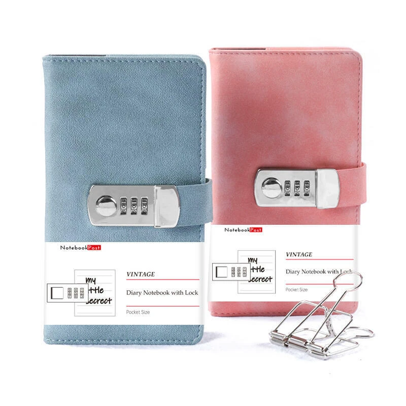 Vintage A6 Notebook Journal Planner Diary Book with Password Lock for Girls - Image 2 of 4