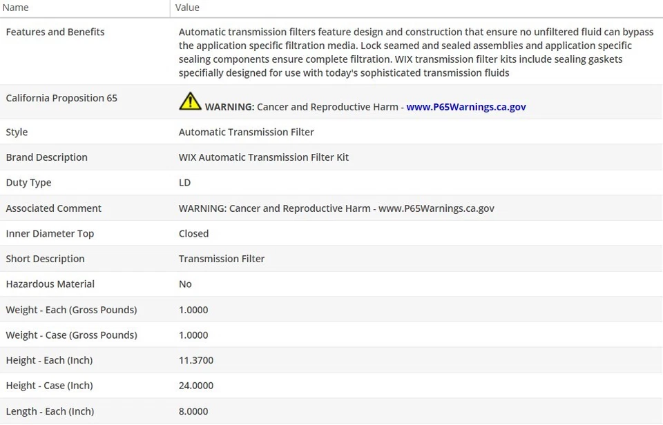 Filtro de aceite tipo OEM WIX para Chevrolet Blazer 1991-1994 V8-5,7 L Foto 3 de 4