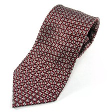 Bloomingdale's Men's Textured Silk Tie Box Neats Print Red