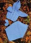 (KBS3) KNITTING PATTERN - BABY'S TEXTURED ARAN JACKET, BLANKET + MITTENS SET