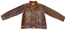 GYMBOREE Jean denim Jacket Corduroy Collar kids girls Boys Sz S