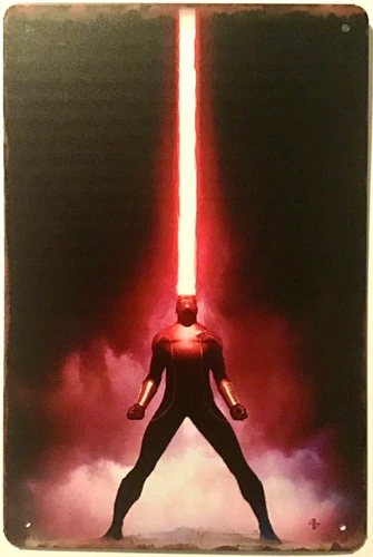 TIN SIGN 8x12 Cyclops mutant X men Marvel comics super human fire vintage (Br12c
