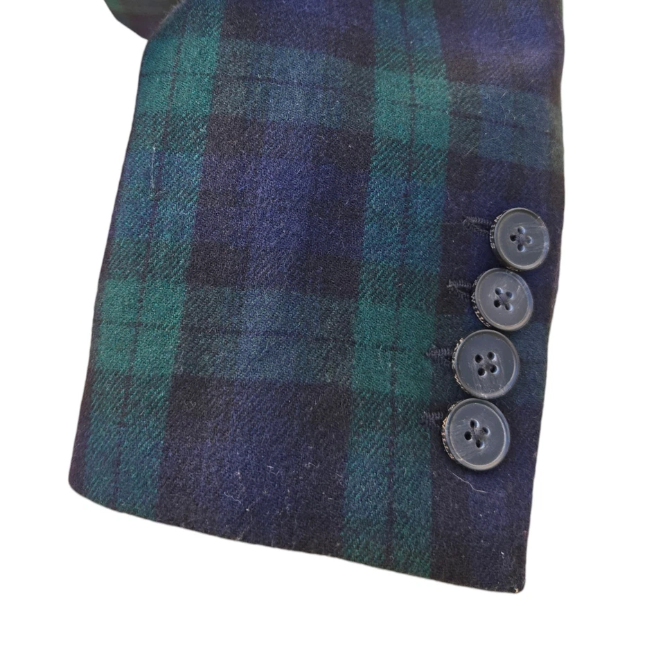 Новый Tartan фланелевый блейзер 36r рабочий манжеты на Jack Wills черные часы клетку - Изображение 3 из 4