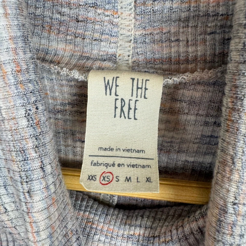 Free People We The Free Ribbed Knit Turtleneck Top Size XS Long Sleeve Stretch - Image 4 of 4