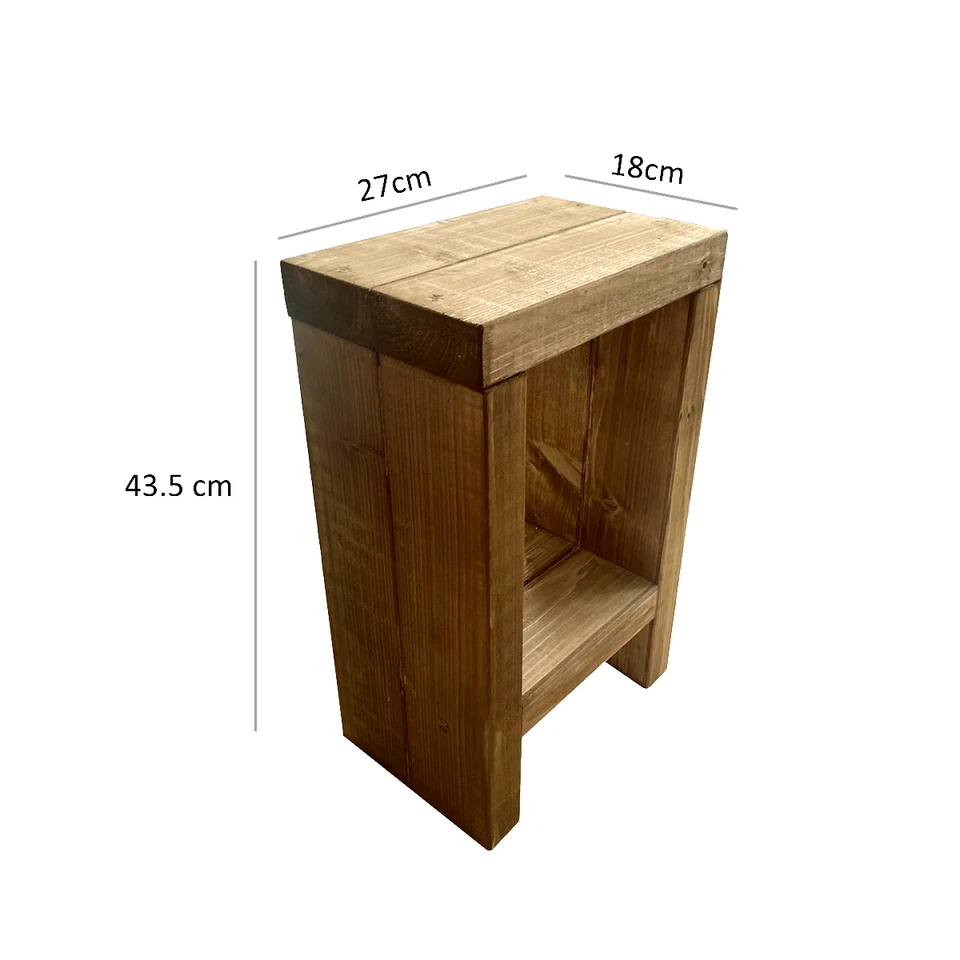 Rustic Side Table/ Living Room End Table Bedside Table Chunky Solid Wood - Image 3 of 4