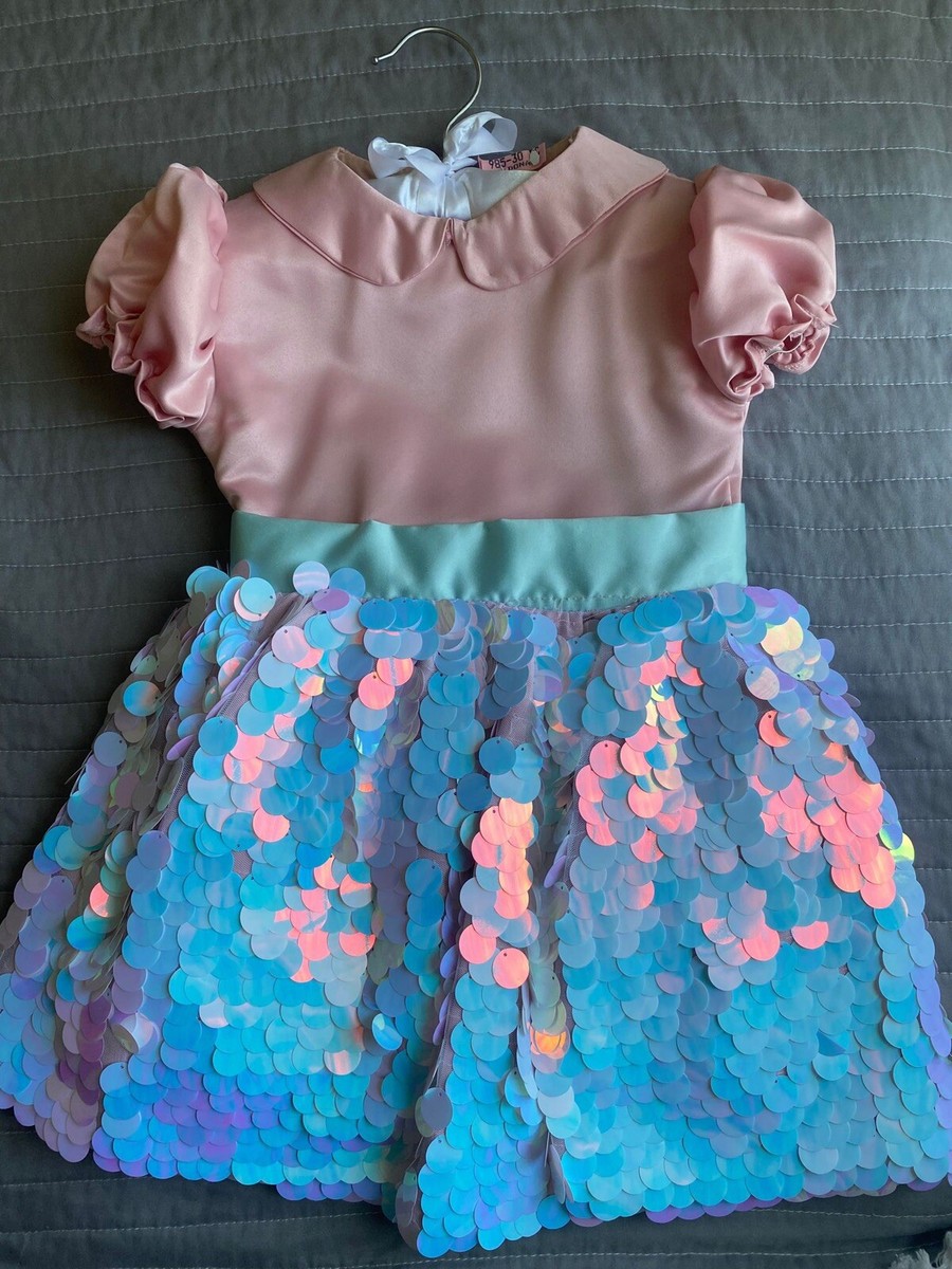 3t sequin dress Handmade Pastel Sequined Toddler Girls Dress Size 3T