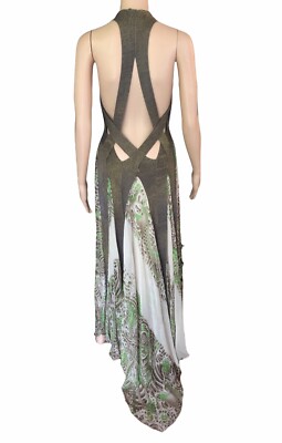 Jean Paul Gaultier S/S 2009 Runway Plunging Neckline Cutout Open Back Maxi Dress