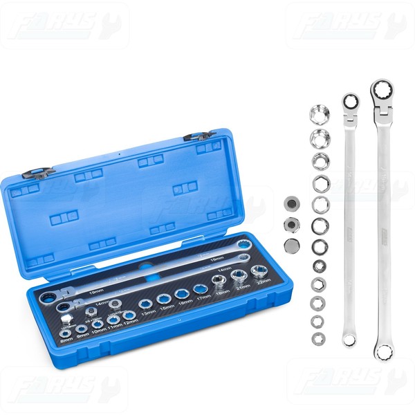 17Tlg Ring Ratschen SchlüSsel Set 8-22Mm Ratschen Werkzeug Satz FR1994 Farys-image