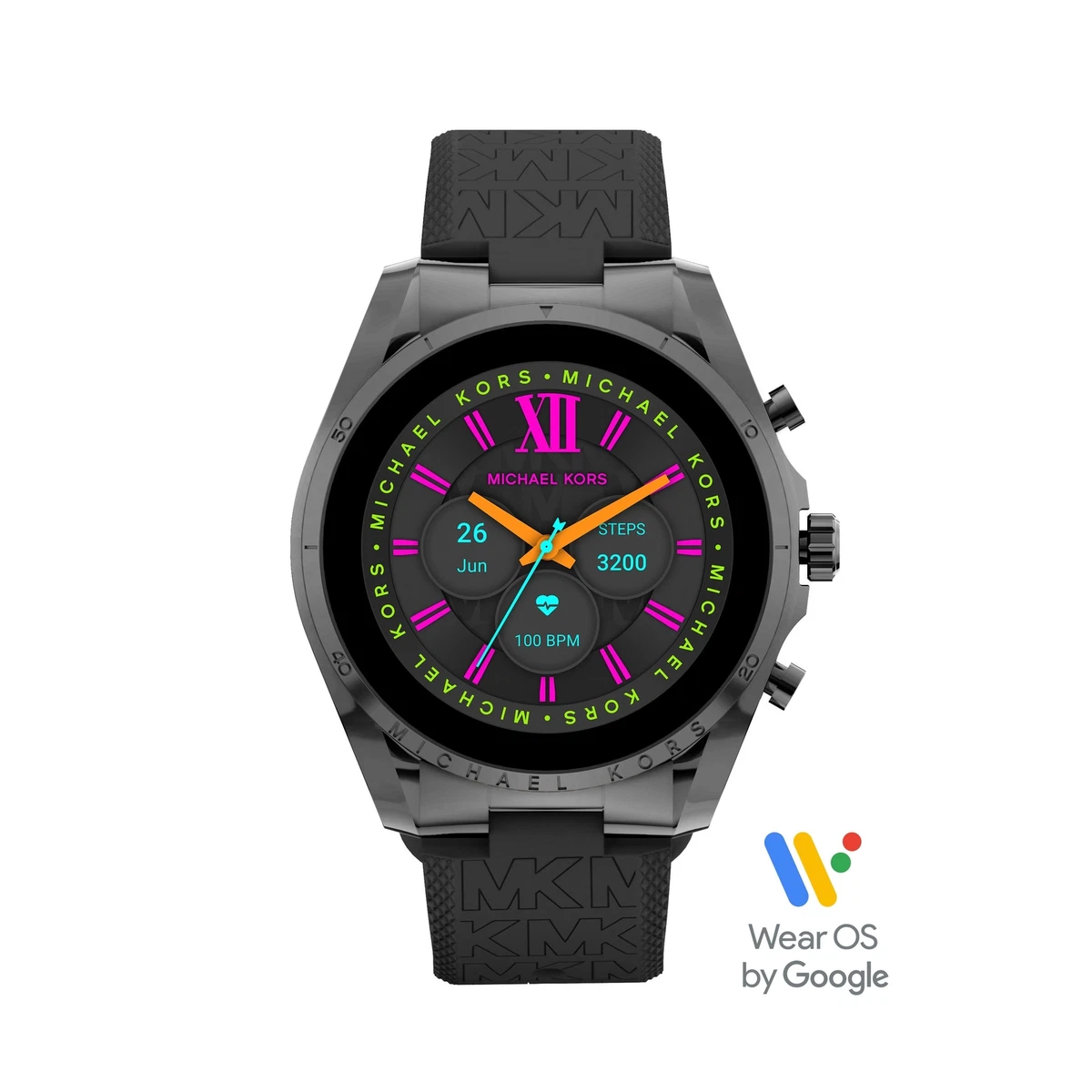 Mens Smartwatch MICHAEL KORS BRADSHAW MKT5154 Silicone Black Gray GEN 6
