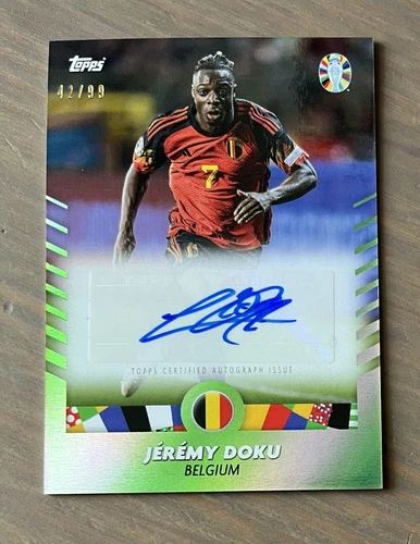 TOPPS “I Am Jose Mourinho” EURO 2024 Card Jeremy Doku Autograph Auto /99