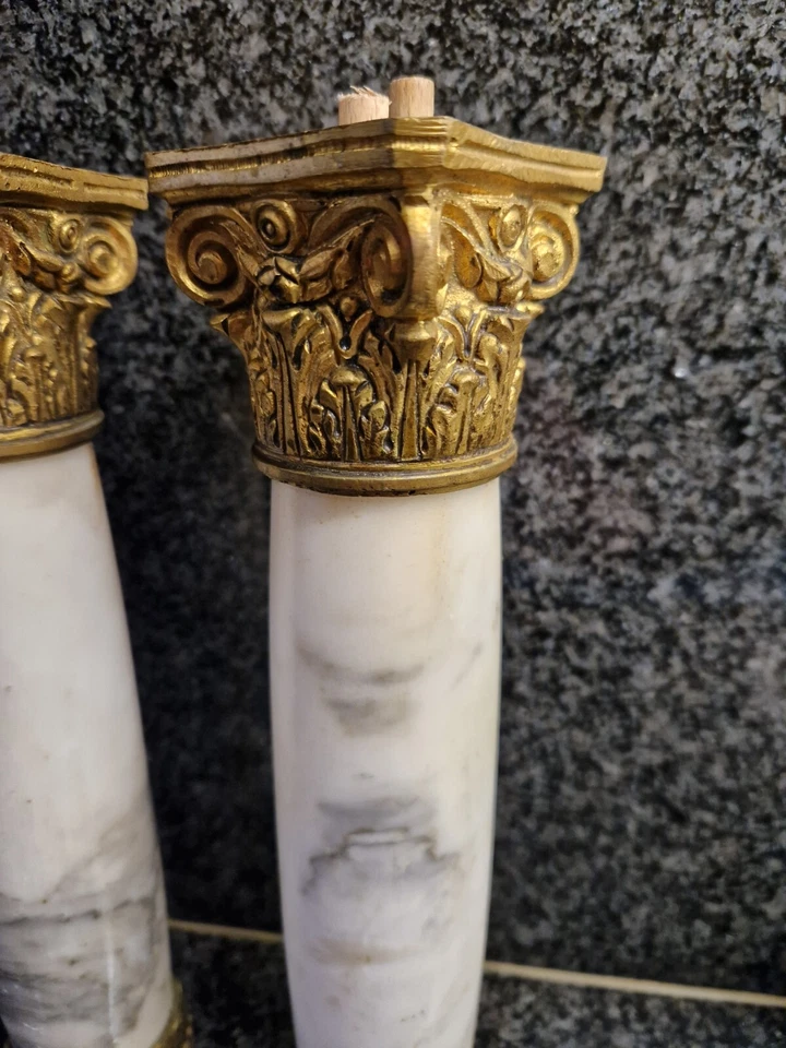 pair of antiques columns in marble and bronze nap III - Image 4 of 4