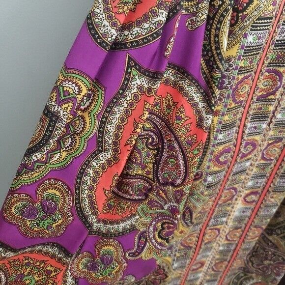 Vintage purple and paisley print dress size 12 - image 3