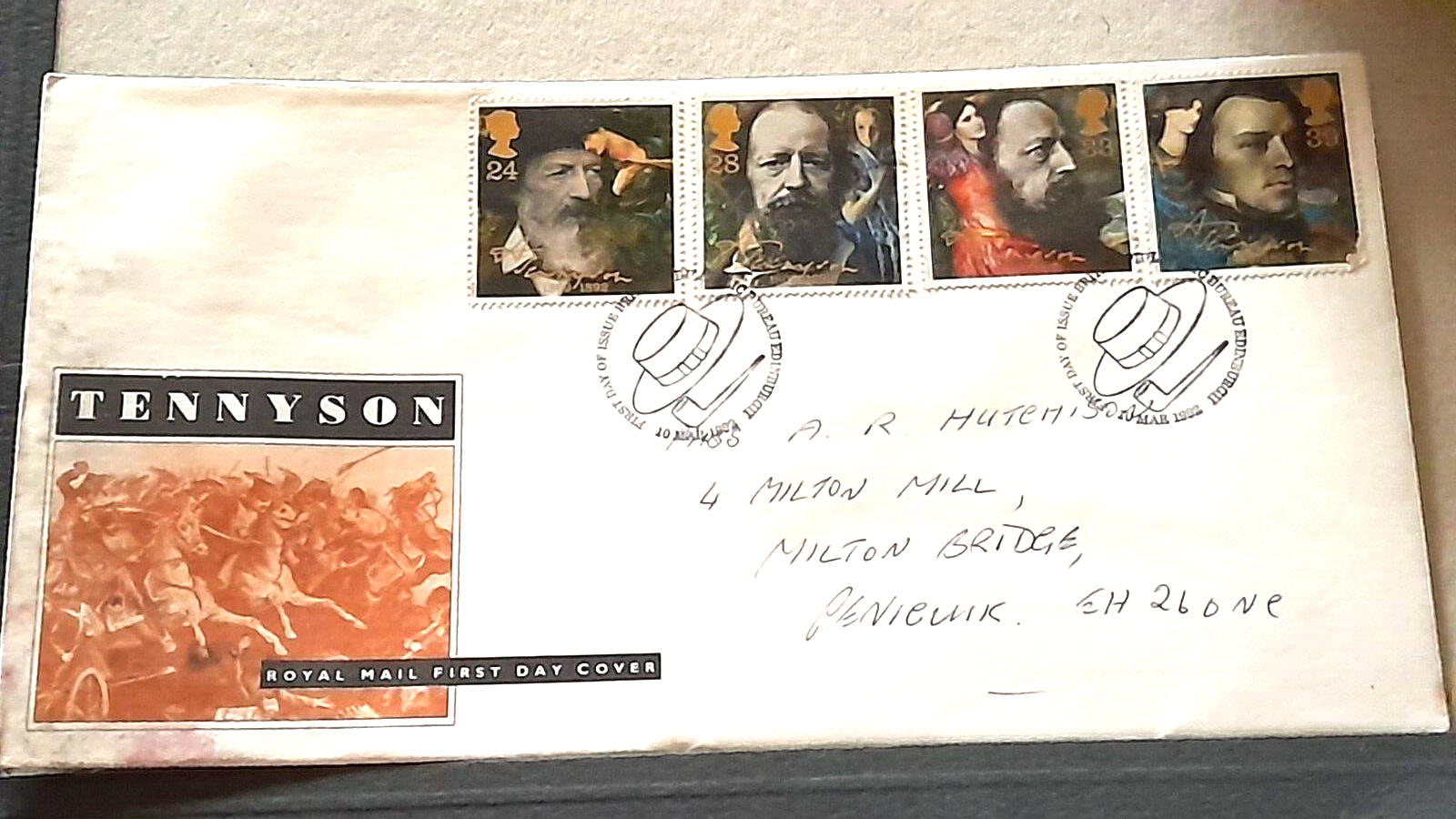 Collectible Lord Tennyson Official RM UK 10.03.92 First Day Issue Stamps Gift 1