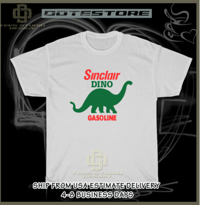 New Sinclair Dino Gasoline Logo Men's T-Shirt American Dotees Tee Shirt