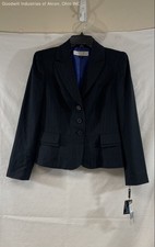 Tahari Women's Mandy Blazer Jacket Black Blue Pinstripe NWT Size 6P