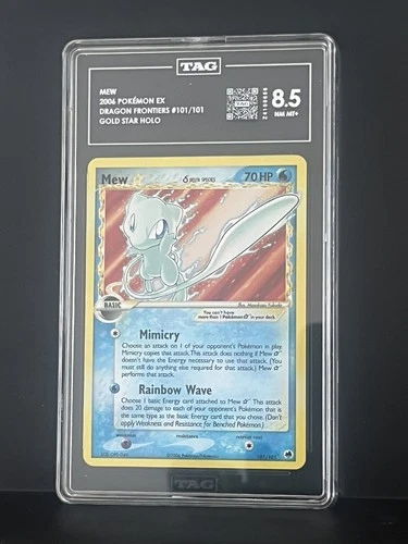 Pokemon Mew Gold Star EX Dragon Frontiers Holo Rare #101 TAG 8.5
