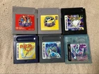 Pokemon Game Boy 6-Game Set Red Pikachu Gold Silver Crystal Card Tested