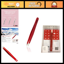 Precision Slant Tweezers for Eyebrows, Stainless Steel, Swiss Quality, 1K101
