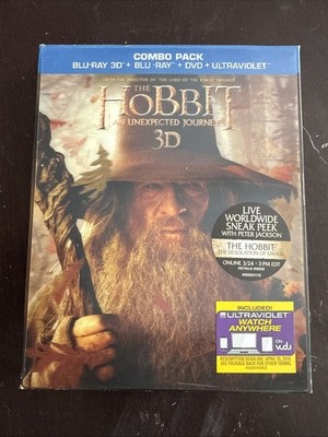 The Hobbit An Unexpected Journey 3D Blu Ray 2013 5-Disc Lenticular Slipcover